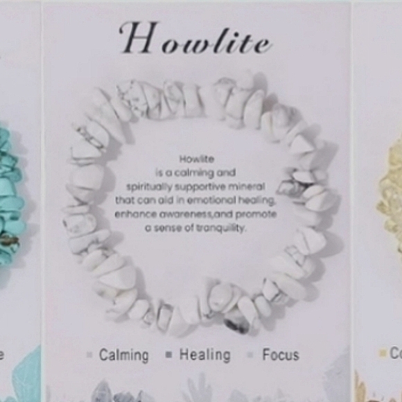 Howlite Natural Stone Crystal Bracelet, Calming, Healing, Focus, New! - Picture 1 of 5